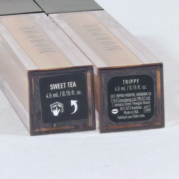 Morphe 2pc Lip Gloss Bundle Sweet Tea & Trippy Shimmer Brown Duo 0.15 fl oz each - Picture 4 of 4